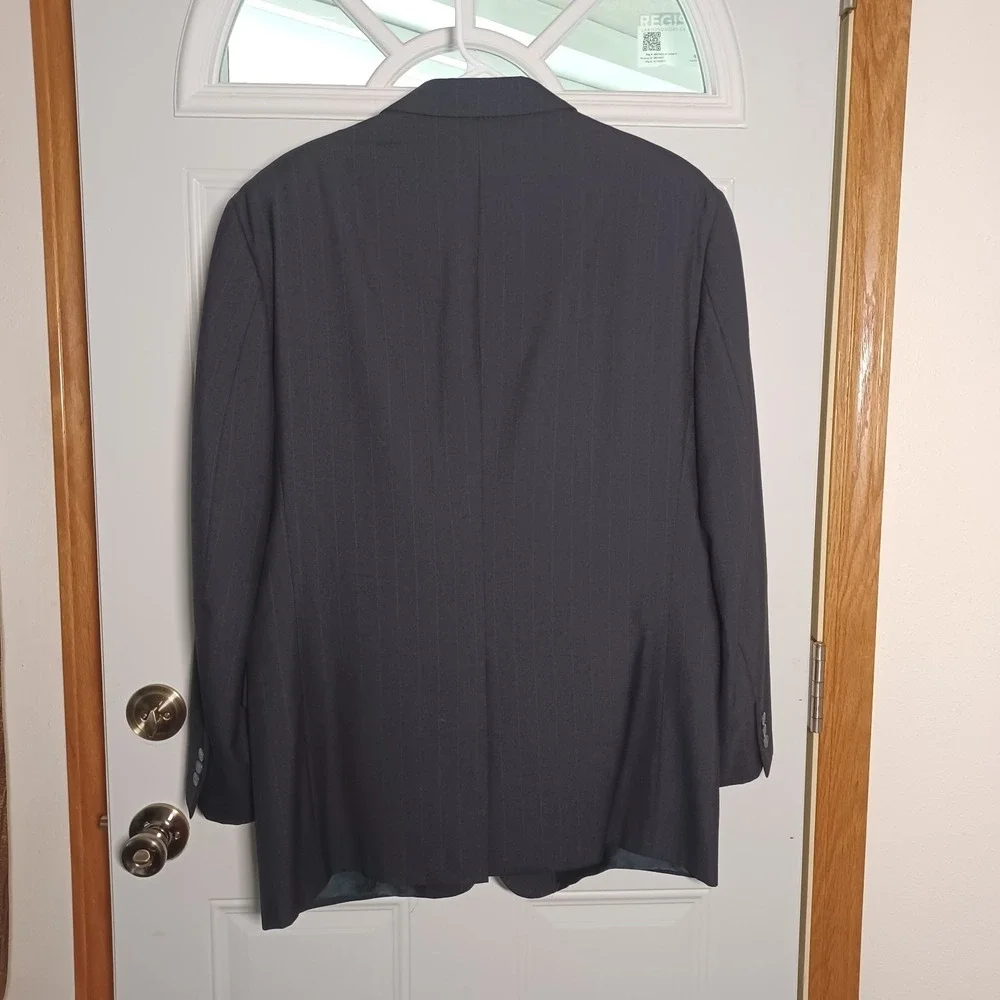 Jos. A. Bank Navy Blue Pinstripe Wool Suit Jacket 42 3-Button Notch Classic Fit